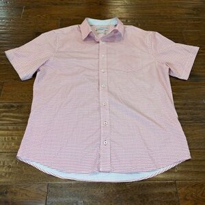 Nick Graham Everywhere Button Down Short Sleeve Shirt Casual Red Men’s L